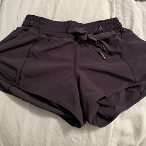 Lululemon navy hotty hot shorts size 4. WITH drawstring - one of my fav styles.